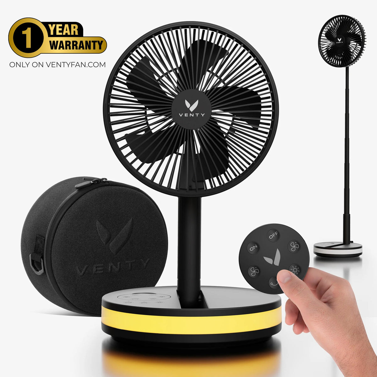 Foldable Fan com estojo e controle remoto