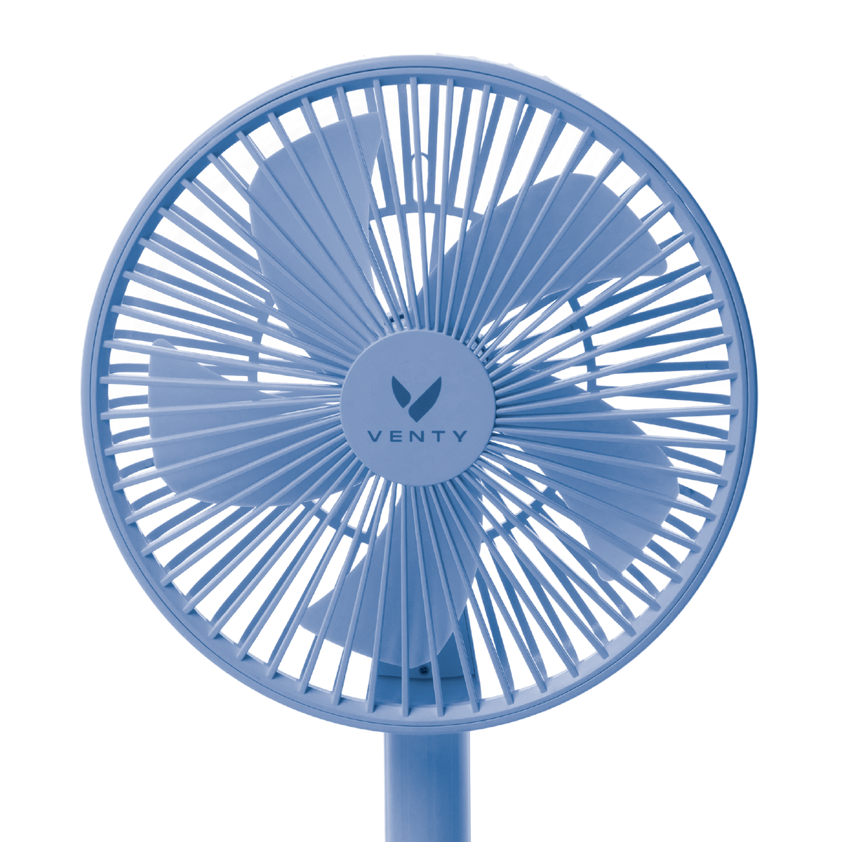 Foldable Fan azul em detalhe